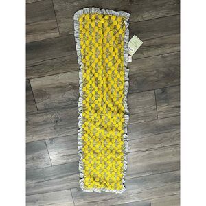 Persnickety Girls Scarf Yellow Crochet Lace Ruffle Trim Cottagecore New‎ 46x13